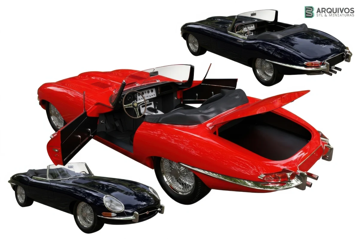 Modelo 3D STL - Jaguar e type Roadster(1962 Jaguar XKE Series I 3.8) — foto 4